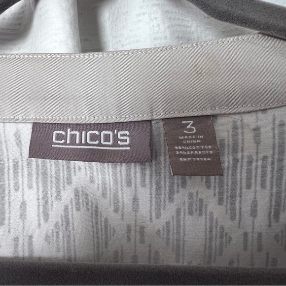 Chicos Cotton Stretch Blazer in Tan and Gray size XL - Picture 6 of 13